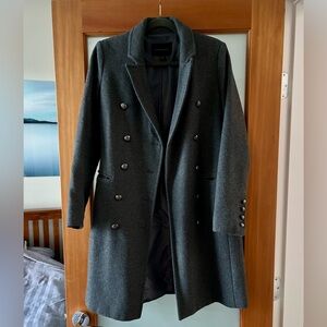 Banana Republic Charcoal Gray Military Wool Coat